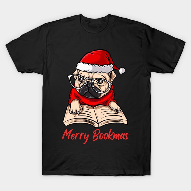 Merry Bookmas Book Lovers Christmas T-Shirt by DragonTees